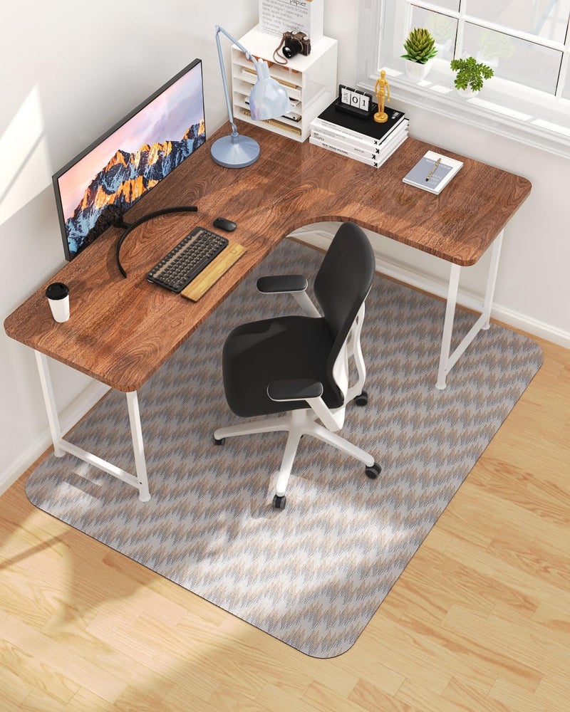 Blvornl Large Office Chair Mat for Hardwood Floor, Rolling Chair Chair Mat for Hard Wood, Large Anti-Slip Hard Floor Protector, Heavy Duty Computer Desk Rug for Office and Home 47.2"*59.3" - Image 1